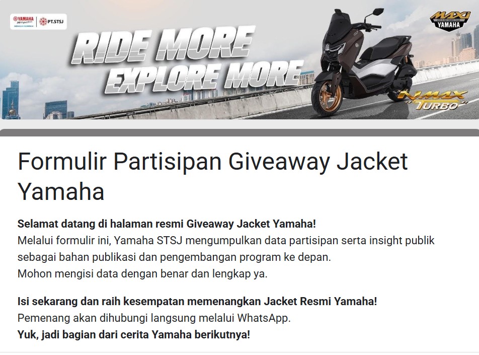 Yamaha STSJ Giveaway Jaket GRATIS