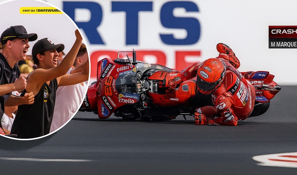 Marc Marquez Crash Misano Otoplasa Marc Marquez Jatuh Rossi