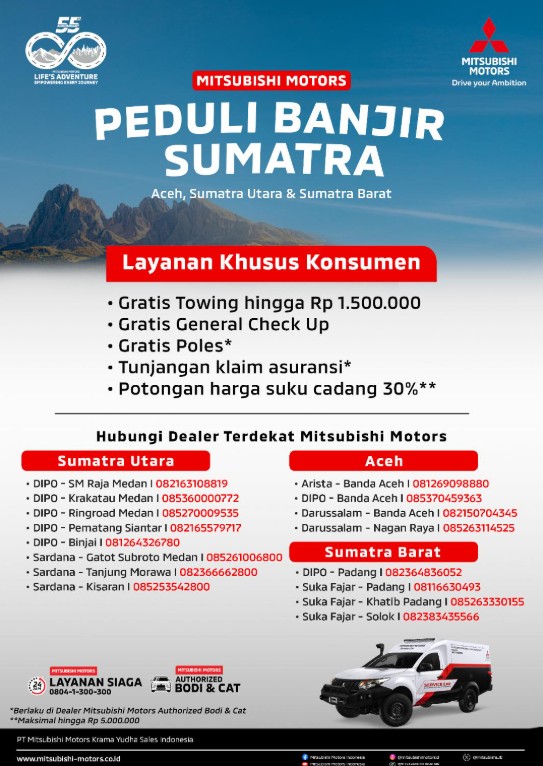 Mitsubishi Peduli Banjir Sumatra 2026 Otoplasa Mitsubishi Peduli Banjir Sumatra