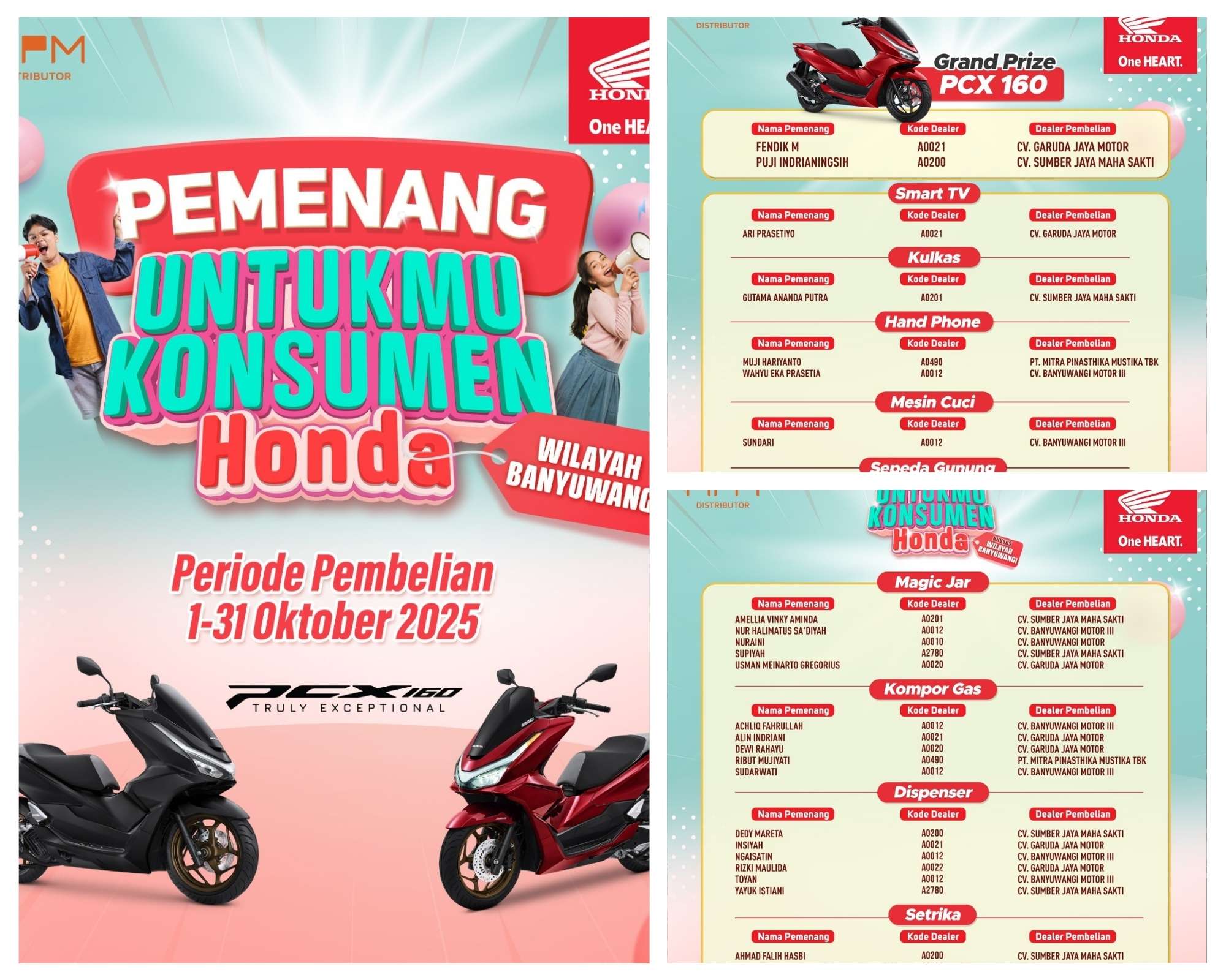 Konsumen Banyuwangi Hadiah PCX160