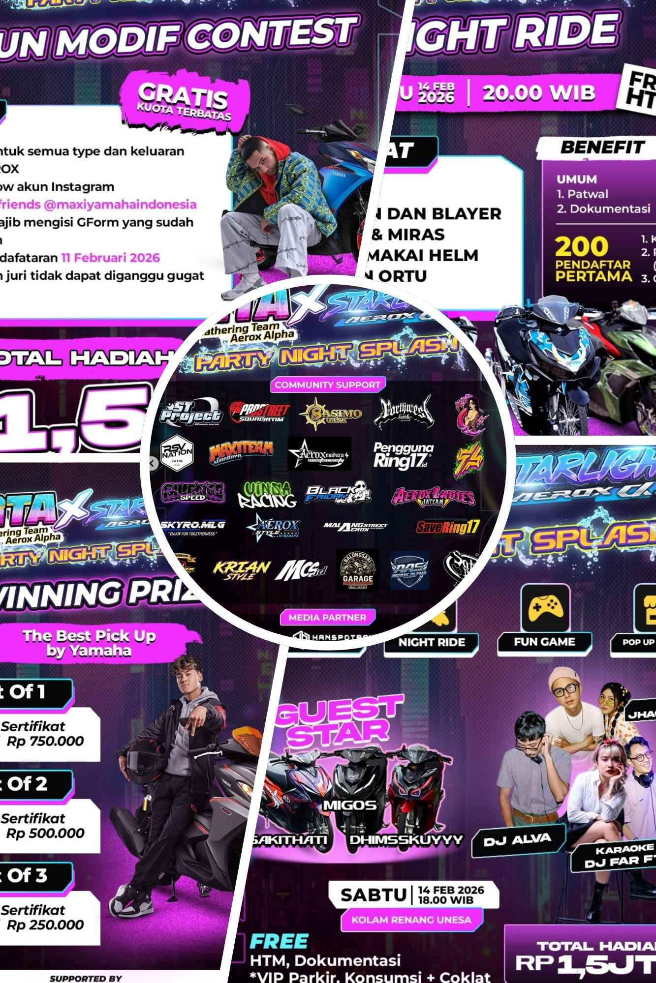Yamaha Aerox Jatim Party Night Splash